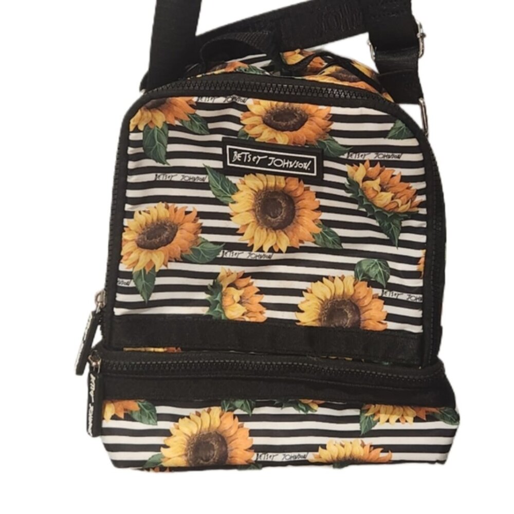 Betsey Johnson Sunflower Striped Lunchkit Couple Small Flaws Good Size‎